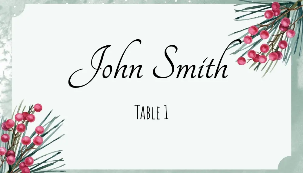 Floral vintage decorative place card