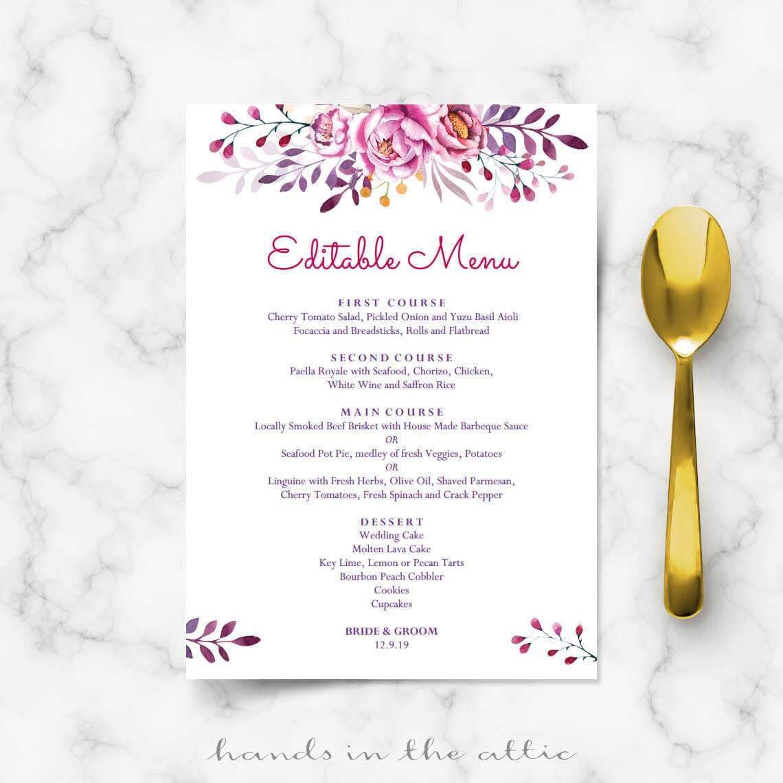 Wedding Place Card Template, Elegant Crest & Monogram, Flat and Tent, Editable, Wedding Name Cards, Printable, Template INSTANT Download	