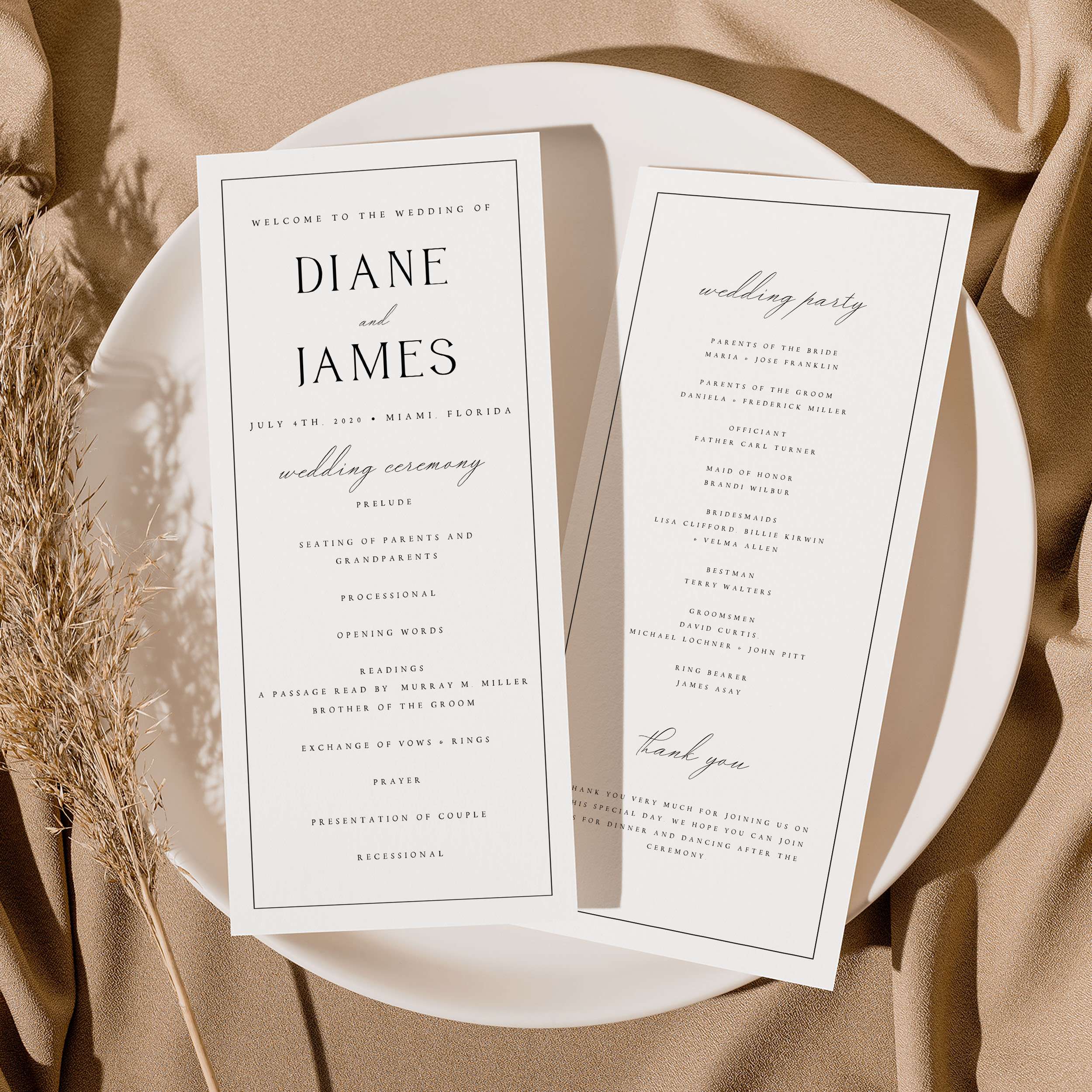 Tropical Paradise Place Card Template