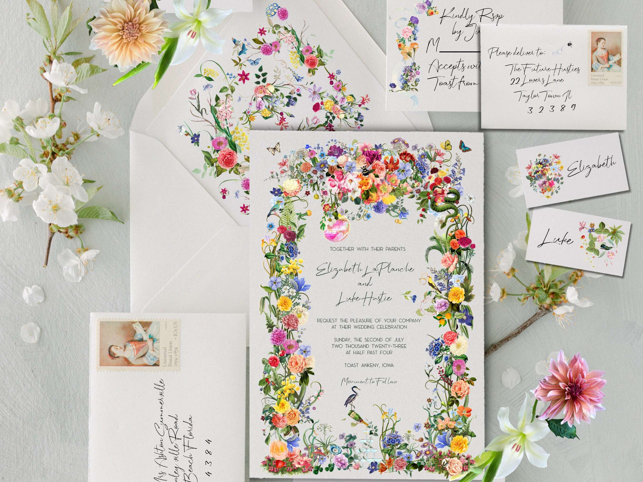 Vintage Whimsy Place Card Template