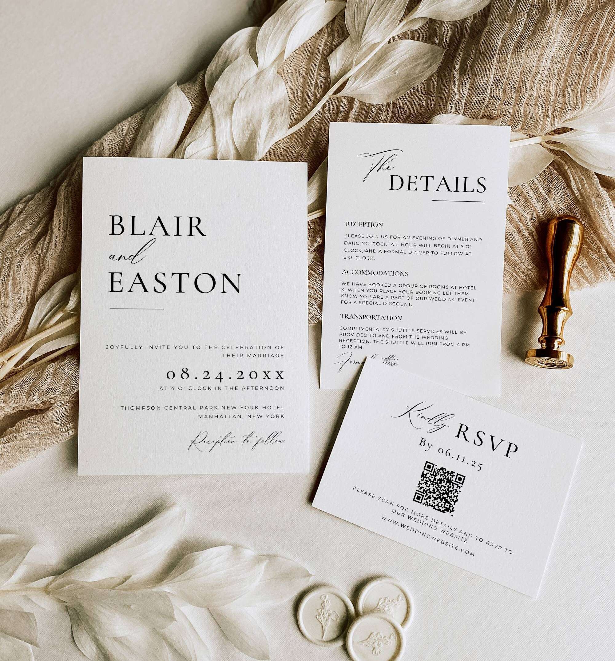 Modern Floral Place Card Template