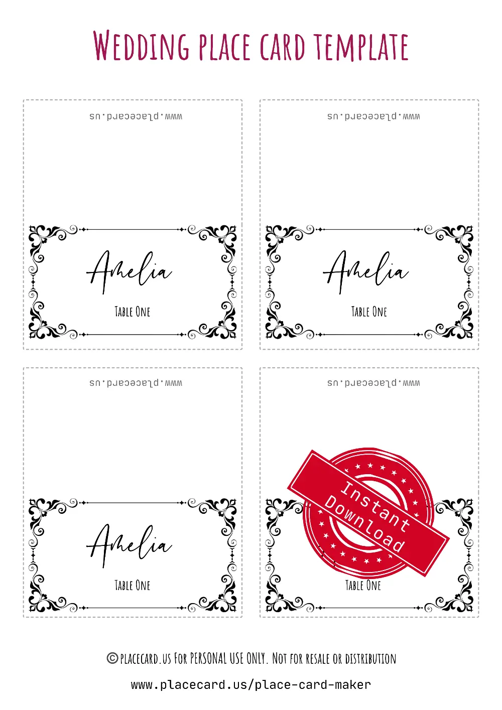 Avery 16109 place card template elegant textured design