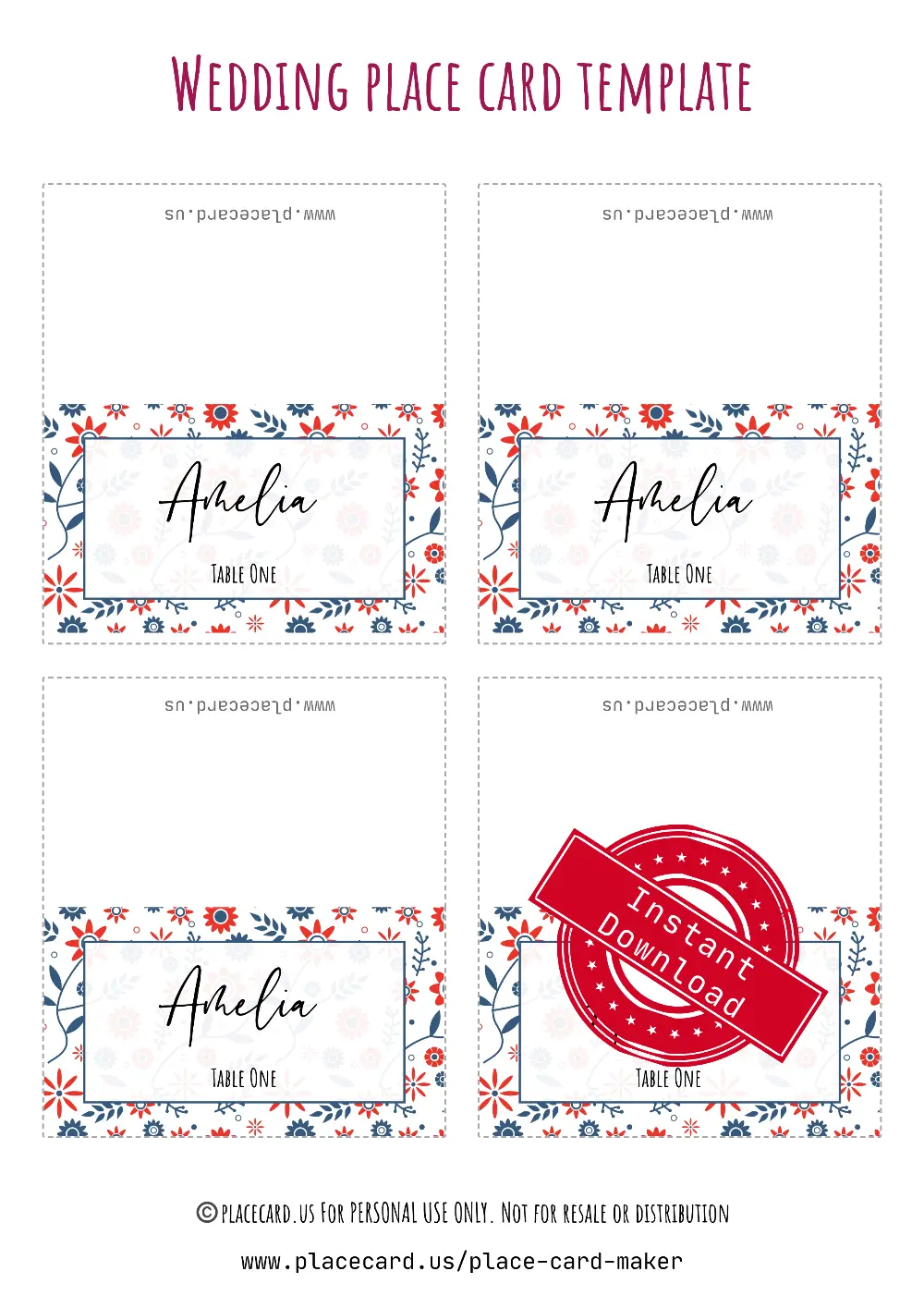 Avery 5011 place card template simple modern design