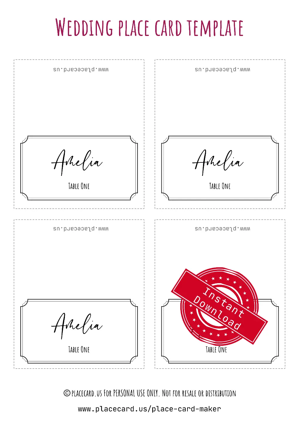 Avery 5302 wedding folded place card template for Word