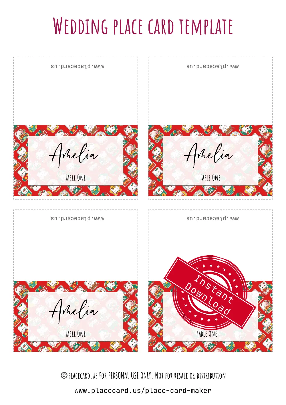 Flourish-style Christmas place card 